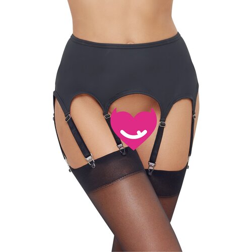 Cottelli Elegant Matte Look Suspender Belt with 8 Straps 2340356 Black XL Slike