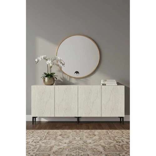 Hanah home komoda Didema 180, 180 cm, bela / travertin Cene