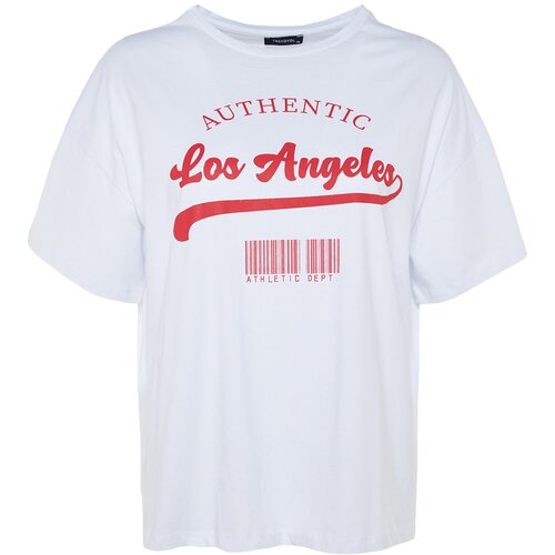 Trendyol Curve Plus Size T-Shirt - White - Oversize Slike