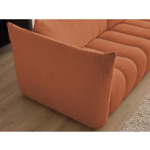 Bobochic Paris Oranžna sedežna garnitura iz tkanine boucl&amp;eacute; 234 cm Azra &amp;ndash; Slike