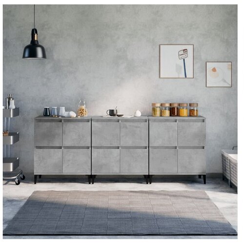  Komode 3 kom siva boja betona 60x35x70 cm od konstruiranog drva Cene