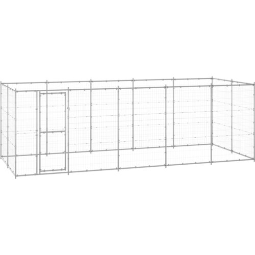 vidaXL Zunanji pasji boks pocinkano jeklo 12,1 m² Cene