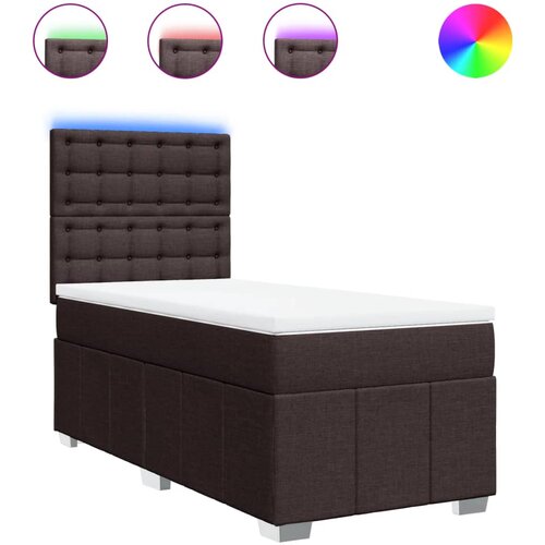 Maison Chic Box spring postelja - Vzmetna postelja z vzmetnico temno rjava 80x200 cm blago SL11803, (21905234) Cene