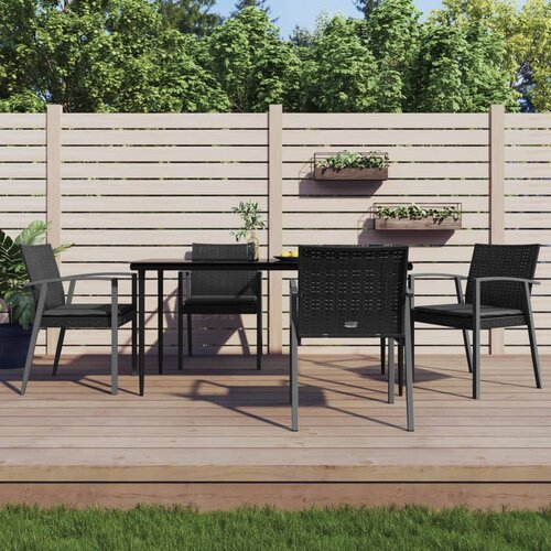  5-dijelni vrtni blagovaonski set s jastucima poliratan i čelik Slike