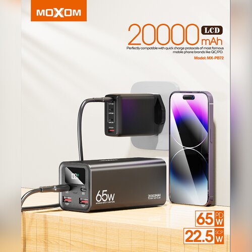 Moxom Power bank 20000mAh MX-PB72/ crna Slike