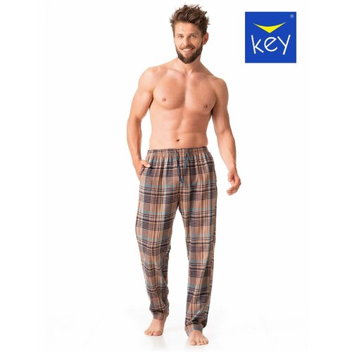 Key Pyjama pants MHT 421 B23 Flannel M-2XL brown Slike