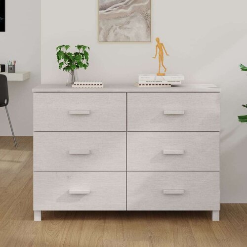  Komoda HAMAR bijela 113 x 40 x 80 cm od masivne borovine Cijene