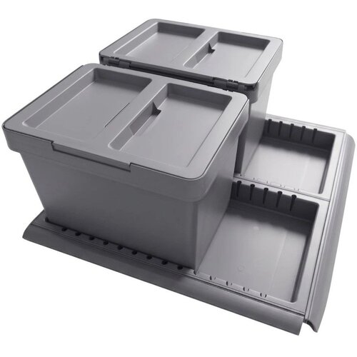 Elletipi Siv plastičen ko&scaron; za smeti 2x12 l za ločevanje odpadkov/izvlečni Metropolis Flip-up &ndash; Cene
