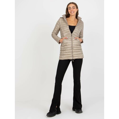 Fashion Hunters Dark beige reversible transitional jacket with quilting Slike