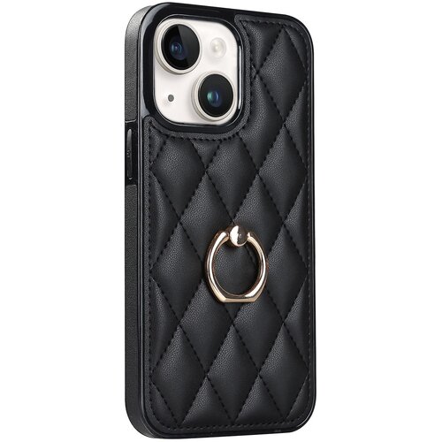 INORCO Za iPhone 13 6,1-palčni etui za telefon iz PU usnja+TPU z šivi v obliki romba, držalo za prstan, ovitek za telefon s stojalom, (22035322) Cene
