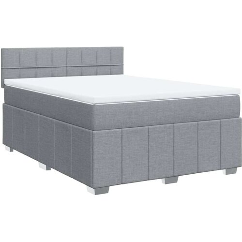 VidaXL krevet box spring s madracem svjetlosiva 160x200 cm tkanina Slike