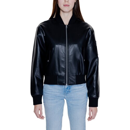 Calvin Klein Jeans Puhovke FAUX LEATHER BOMBER J20J223546 Črna Cene