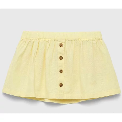 GAP Dječja lanena suknja boja: žuta, mini, širi se prema dolje