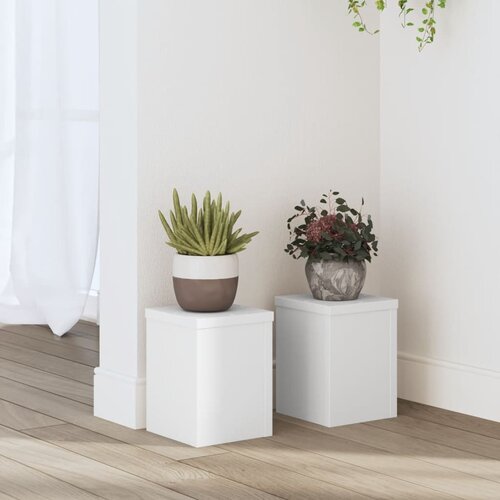 Furnova Stojalo za rastline 2 kosa belo 15x15x20 cm inženirski les, (21921167) Cene