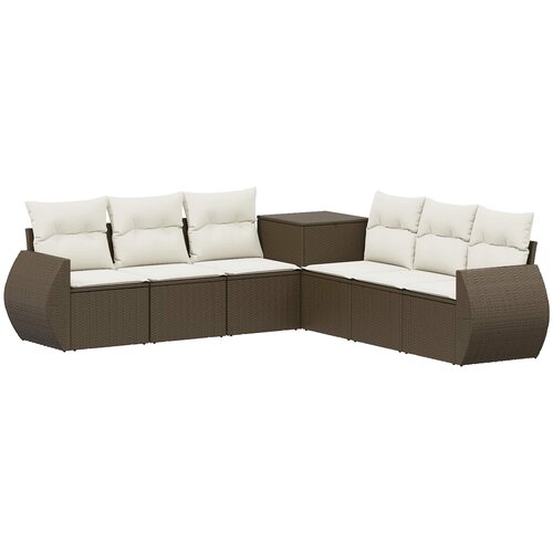  Set sofe 7 kom. Smeđa i krem bijela 243 x 243 x 85 cm Slike