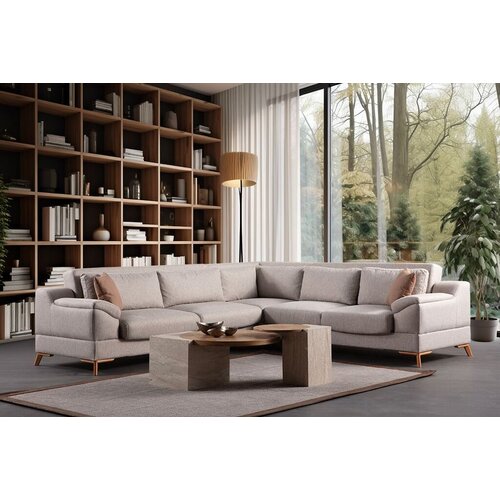 Atelier Del Sofa ugaona garnitura na razvlačenje aqua, 300x275x90 cm, bež Cene