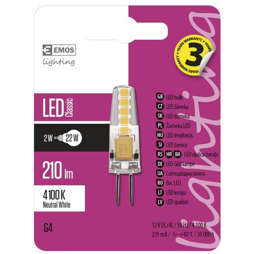 Emos LED sijalica Classic JC A++ 2W G4 NW ZQ8621 Slike