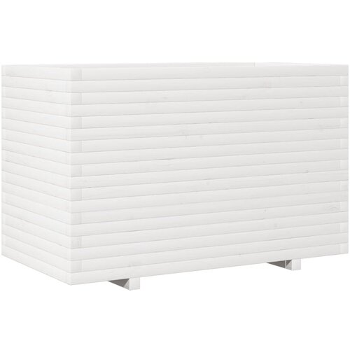 VidaXL Vrtno cvetlično korito belo 110x60x72 cm trdna borovina, (21229342) Slike