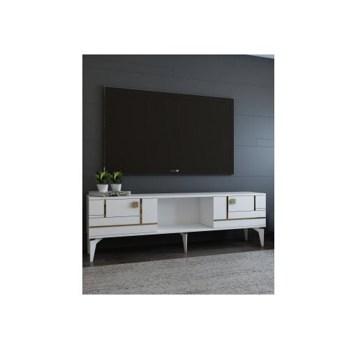 Hanah home TV polica Madera White Gold Slike