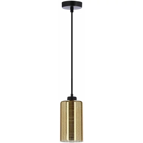 Candellux Lighting Črna/zlata viseča svetilka s steklenim senčnikom Cox –