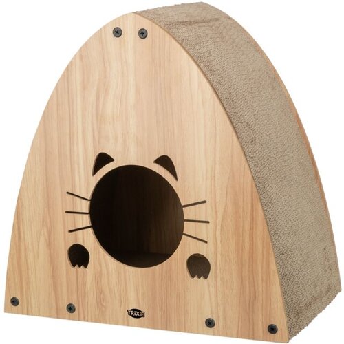 Trixie kućica i grebalica za mace &amp;ndash; drvena (48x48x28 cm) Slike
