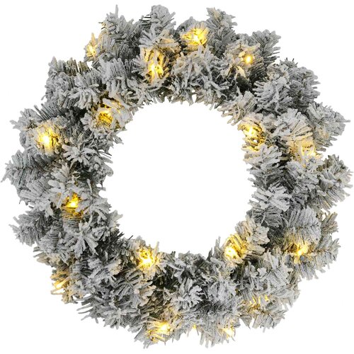  Božićni vijenac Zelena i bijela &amp;Oslash; 50 cm PVC 25 LED lampica Slike
