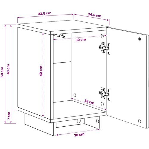  Noćni ormar Dimljeni hrast 33,5 x 34,5 x 50 cm Slike