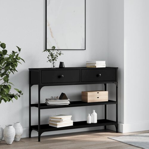 VidaXL Konzolni stol crni 100 x 25 x 75 cm od konstruiranog drva Slike