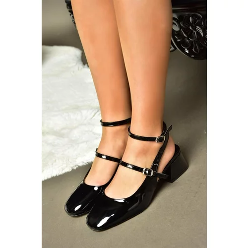 Fox Shoes P654137008 Black Mary Jane Patent Leather Low Heel Women's Shoes Maryjan
