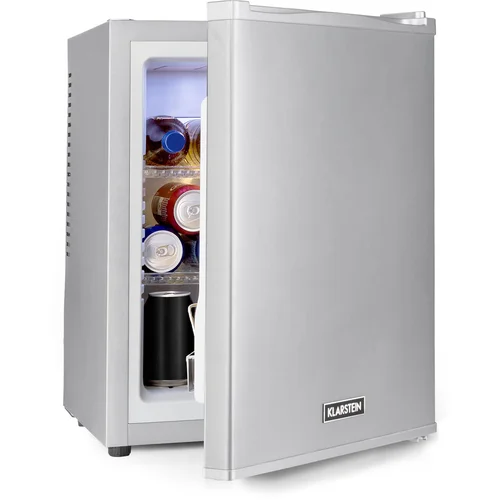 Klarstein Happy Hour 33, minibar, 33 L, 5 - 15 ° C, energetska klasa G, tihi rad, 25 dB, LED svjetlo, srebrni