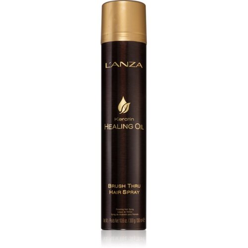 L&amp;#039;anza Keratin Healing Oil Brush Thru Spray za&amp;scaron;čitno pr&amp;scaron;ilo za naravno fiksacijo in sijaj las 300 ml Slike