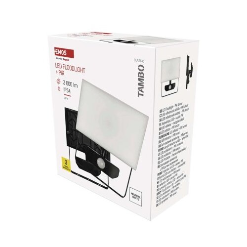  led reflektor tambo s senzorjem gibanja, 30 w, 3000 lm, črn Cene