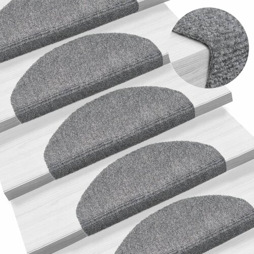 VidaXL Samoljepljivi otirači za stepenice 5 kom svjetlosivi 65x21x4 cm Slike