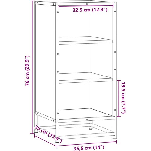  Komoda crna 35,5 x 35 x 76 cm konstruirano drvo i metal Slike