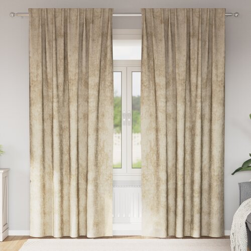 VidaXL sametne zavese 2 kosa z očesi krem 225x140 cm Slike