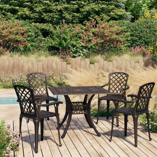 5-dijelni bistro set od lijevanog aluminija brončani Cijene