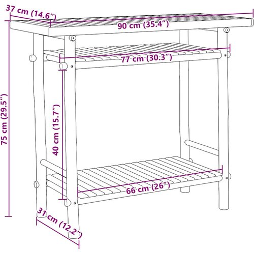 VidaXL Konzolni stol 90 x 37 x 75 cm od bambusa Slike