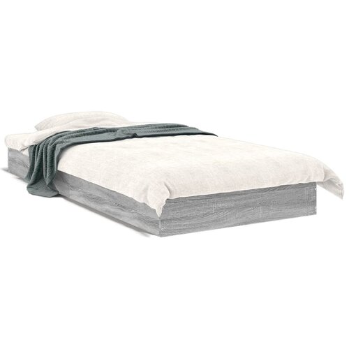 VidaXL Posteljni okvir siva sonoma 75x190 cm inženirski les Slike