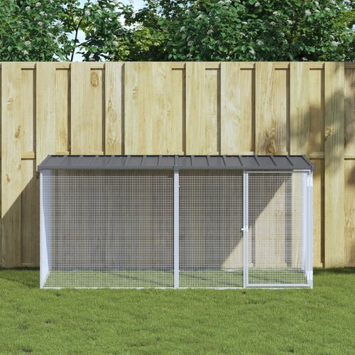 VidaXL Koko&amp;scaron;njak s streho antracit 203x98x90 cm pocinkano jeklo Slike