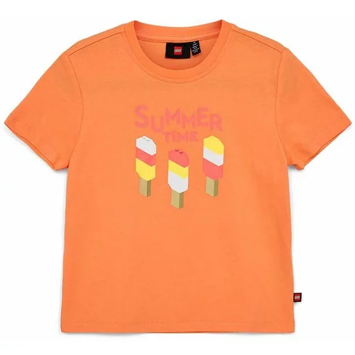 Lego Dječja pamučna majica kratkih rukava boja: narančasta