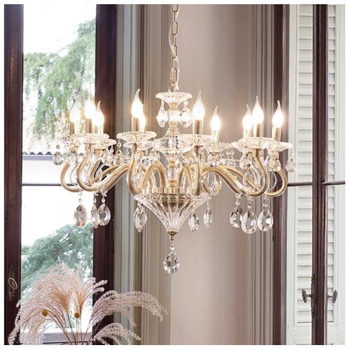 Ideal Lux luster na lancu negresco 10x E14/28W/230V, prečnik 85 cm, zlatna Cene