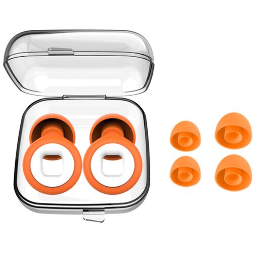 INF Kovancasti silikonski ušesni čepki (1 par) – udobni pralni 25-28db White+Orange, (5000286824) Cene