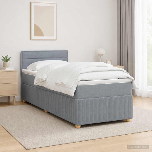  Boxspring krevet s madracem Svjetlosiva 80 x 200 cm Tkanina Cene