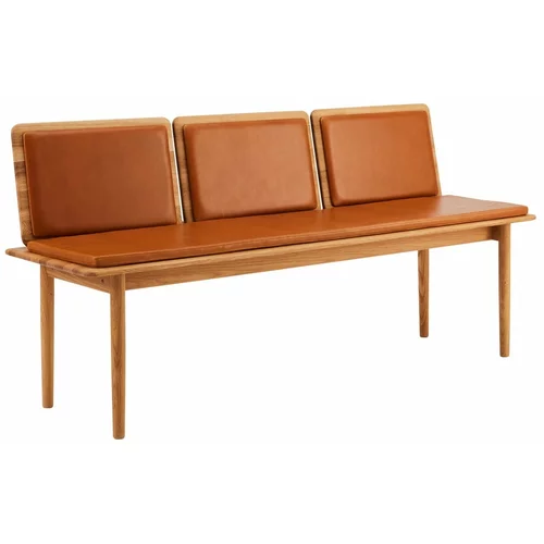 Hammel Furniture Konjak smeđa kožna klupa Elba -