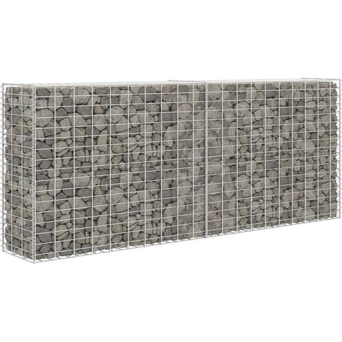  Gabionska ko&amp;scaron;ara od pocinčanog čelika 85 x 30 x 200 cm srebrna Slike