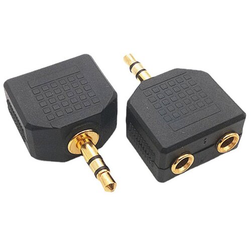 X Wave Y audio adapter 3,5 mm mu&amp;scaron;ki na 2&amp;times;3,5 mm ženski, 0,3 m, crni Slike