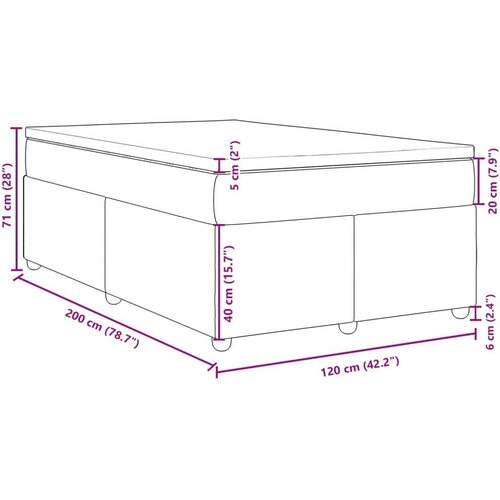 VidaXL Krevet s oprugama i madracem crni 120 x 200cm od tkanine Slike