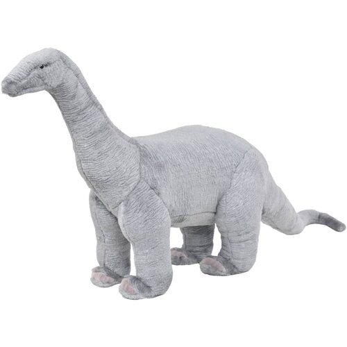 VidaXL Stojeća pli&amp;scaron;ana igračka dinosaur brachiosaur sivi XXL Slike