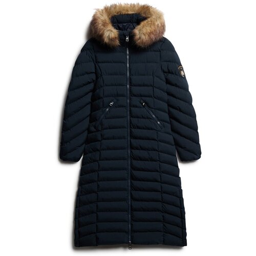 Superdry fuji faux fur hooded longline ženska jakna Slike