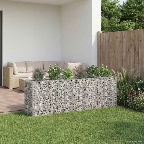  Gabionski uzdignuti krevet 2 pcs Srebrno 250 x 50 x 80 cm Cene